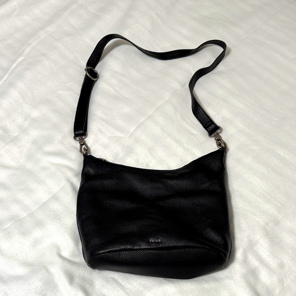 Black Sak Jasmine Bucket Leather Crossbody Bag